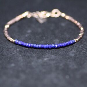 Handmade Natural Lapis Lazuli Bracelet 14k Rose Gold Filled, December Birthstone